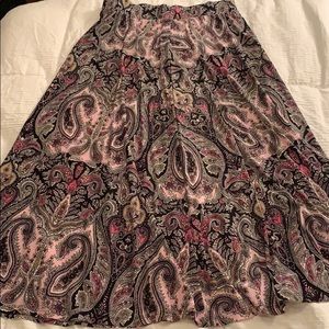 pink patterned paisley skirt
